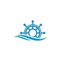 ship steering for sailing logo vector icon illustration template Royalty Free Stock Photo