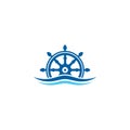 ship steering for sailing logo vector icon illustration template