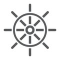 Ship Steering Wheel glyph icon, navigator