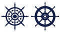 Ship steering wheel, Helm Anchor vector icon, Steer icon vector Royalty Free Stock Photo