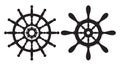 Ship steering wheel, Helm Anchor vector icon, Steer icon vector