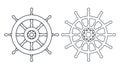 Ship steering wheel, Helm Anchor vector icon, Steer icon vector