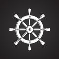 Ship steering wheel icon on background for graphic and web design. Simple vector sign. Internet concept symbol for Royalty Free Stock Photo