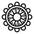 Ship steering wheel icon outline vector. Swim camp Royalty Free Stock Photo