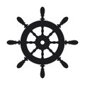 Ship steering wheel icon on white background