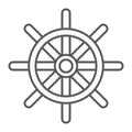 Ship Steering Wheel thin line icon, navigator