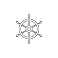 Ship steering wheel vector icon isolated on white background Royalty Free Stock Photo