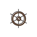 Ship steering wheel vector icon isolated on white background Royalty Free Stock Photo