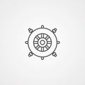 Ship steering wheel vector icon sign symbol Royalty Free Stock Photo