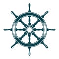 Ship steering wheel Royalty Free Stock Photo