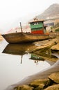 The Ship Stranding on Riverside Royalty Free Stock Photo