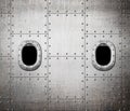 Ship or submarine window metal background Royalty Free Stock Photo