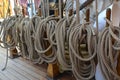 Ship tackles on the sailing vessel Royalty Free Stock Photo