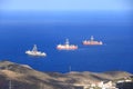 Ship to oil and gas drilling stay on port, Gran Canaria Island