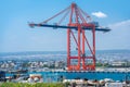 Ship to shore container crane in Limassol cargo port, Cypru Royalty Free Stock Photo