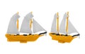 Isolated old-fashioned ship vessel toy.