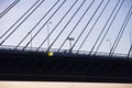 Ship traffic signs on a suspension bridge