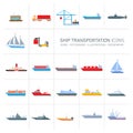 Ship transportation icons set Royalty Free Stock Photo