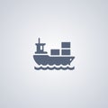 Ship, transportation, vector best flat icon Royalty Free Stock Photo