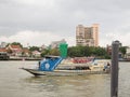 The ship transporting passengers across the river at the river Chao Phraya in Bangkok