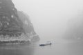 Ship traveling through pollution on the Yangtze River, China Royalty Free Stock Photo