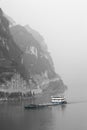 Ship traveling through pollution on the Yangtze River, China Royalty Free Stock Photo