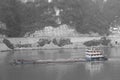 Ship traveling through pollution on the Yangtze River, China Royalty Free Stock Photo