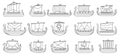 Ship of viking vector outline set icon. Vector illustration ancient boat on white background. Isolated outline set icon