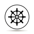 Ship wheel. Boat steering wheel icon. Vector illustration Royalty Free Stock Photo