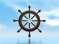 Ship wheel - 3D render Royalty Free Stock Photo