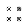 Ship Wheel Icon Logo Vector Symbol. Helm Icon Isolated on White Background