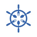 Ship Wheel Steering Seafood Food Symbol Logo