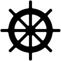 Ship wheel vector eps Hand drawn, Vector, Eps, Logo, Icon, silhouette Illustration by crafteroks for different uses. Royalty Free Stock Photo