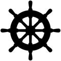Ship wheel vector eps Hand drawn, Vector, Eps, Logo, Icon, silhouette Illustration by crafteroks for different uses. Royalty Free Stock Photo