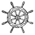 Ship wheel vector eps Hand drawn, Vector, Eps, Logo, Icon, silhouette Illustration by crafteroks for different uses. Royalty Free Stock Photo