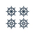 Ship wheel vector icon.