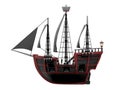 Ship wooden ancient cartoon side Royalty Free Stock Photo