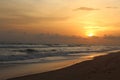 sunset at badagry beach Lagos Nigeria Royalty Free Stock Photo