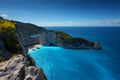 Ship Wreck beach and Navagio bay. The most famous natural landmark of Zakynthos, Greek island in the Ionian Sea Royalty Free Stock Photo
