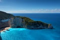 Ship Wreck beach and Navagio bay. The most famous natural landmark of Zakynthos, Greek island in the Ionian Sea Royalty Free Stock Photo