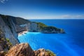 Ship Wreck beach and Navagio bay. The most famous natural landmark of Zakynthos, Greek island in the Ionian Sea Royalty Free Stock Photo