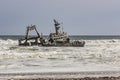 Ship wreck at the beach in Walvisbay Royalty Free Stock Photo