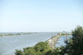 Ship wreck on a channel in the Black Sea,  near Danube Delta,  Romania Royalty Free Stock Photo