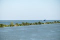 Ship wreck on a channel in the Black Sea,  near Danube Delta,  Romania Royalty Free Stock Photo