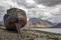 Ship wreck at Corpach with Ben Nevis beyond Royalty Free Stock Photo