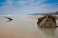 Ship wreck, Duckpool beach cornish wreck cornwall uk Royalty Free Stock Photo