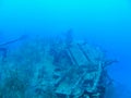 a ship wreck underwater on the ground