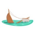 Ship wreck icon cartoon vector. Old shipwreck Royalty Free Stock Photo