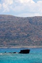 Ship wreck Mediterranean Sea, Balos, Gramvousa, Crete Greece Royalty Free Stock Photo