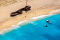 Ship wreck on Navagio beach, Zakynthos Royalty Free Stock Photo